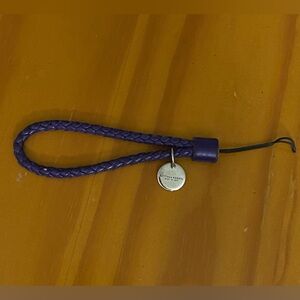 Authentic Bottega Veneta Intrecciato  Strap/Keychain Accessory Leather Violet